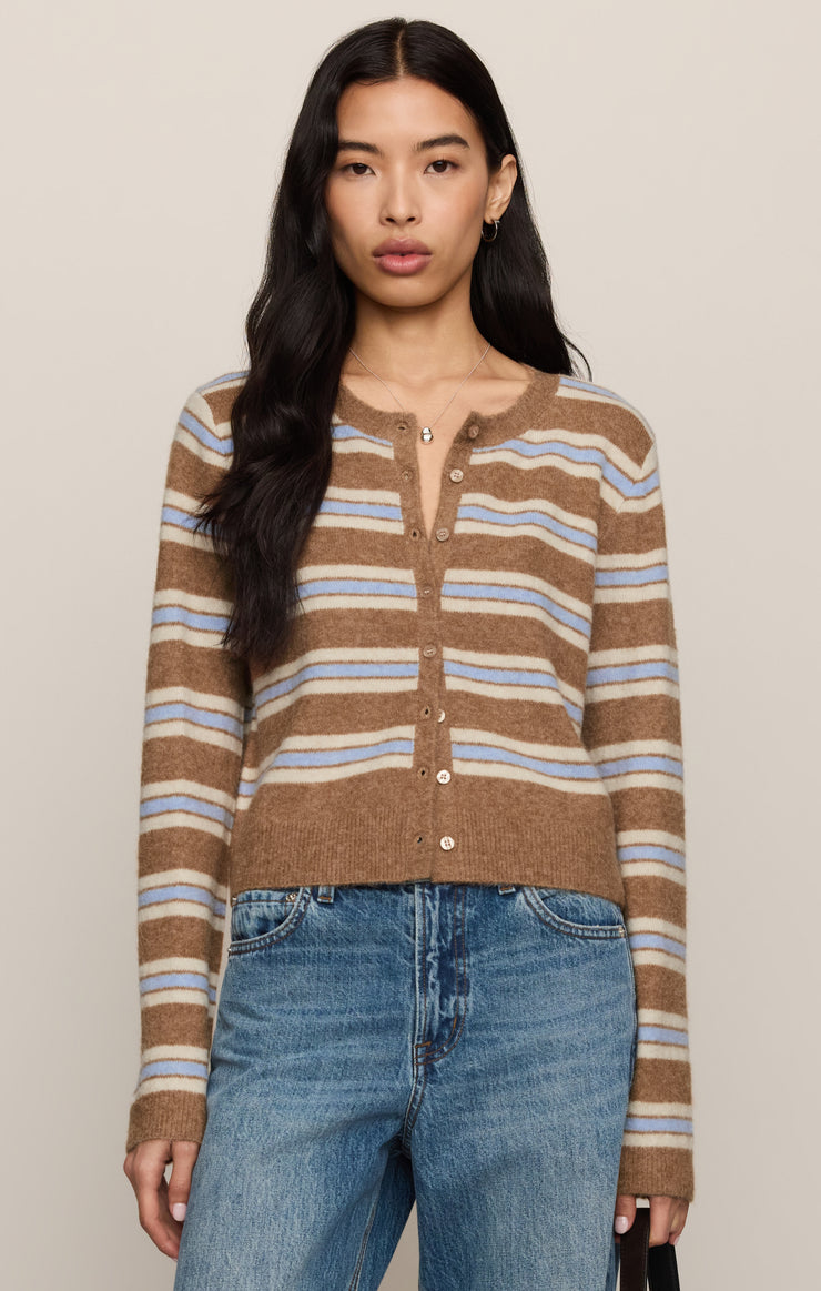 Sweaters Medina Cozy Stripe Cardigan Golden Caramel