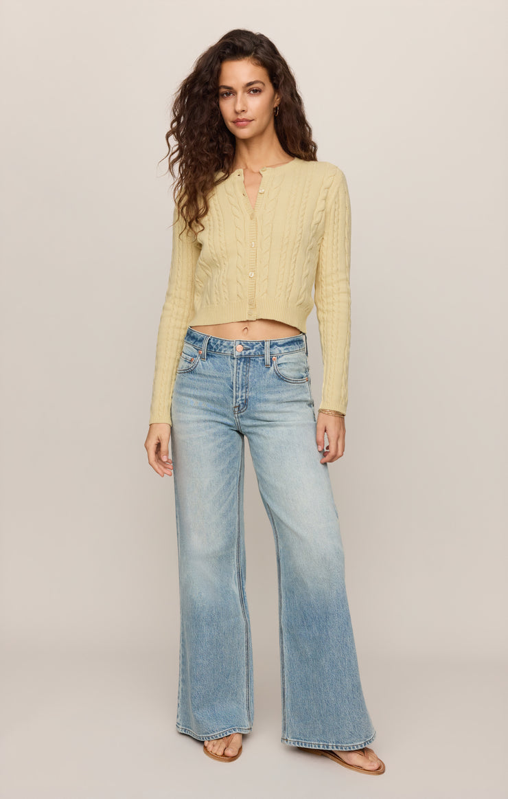 Sweaters Cera Long Sleeve Cardigan Lemon Chiffon