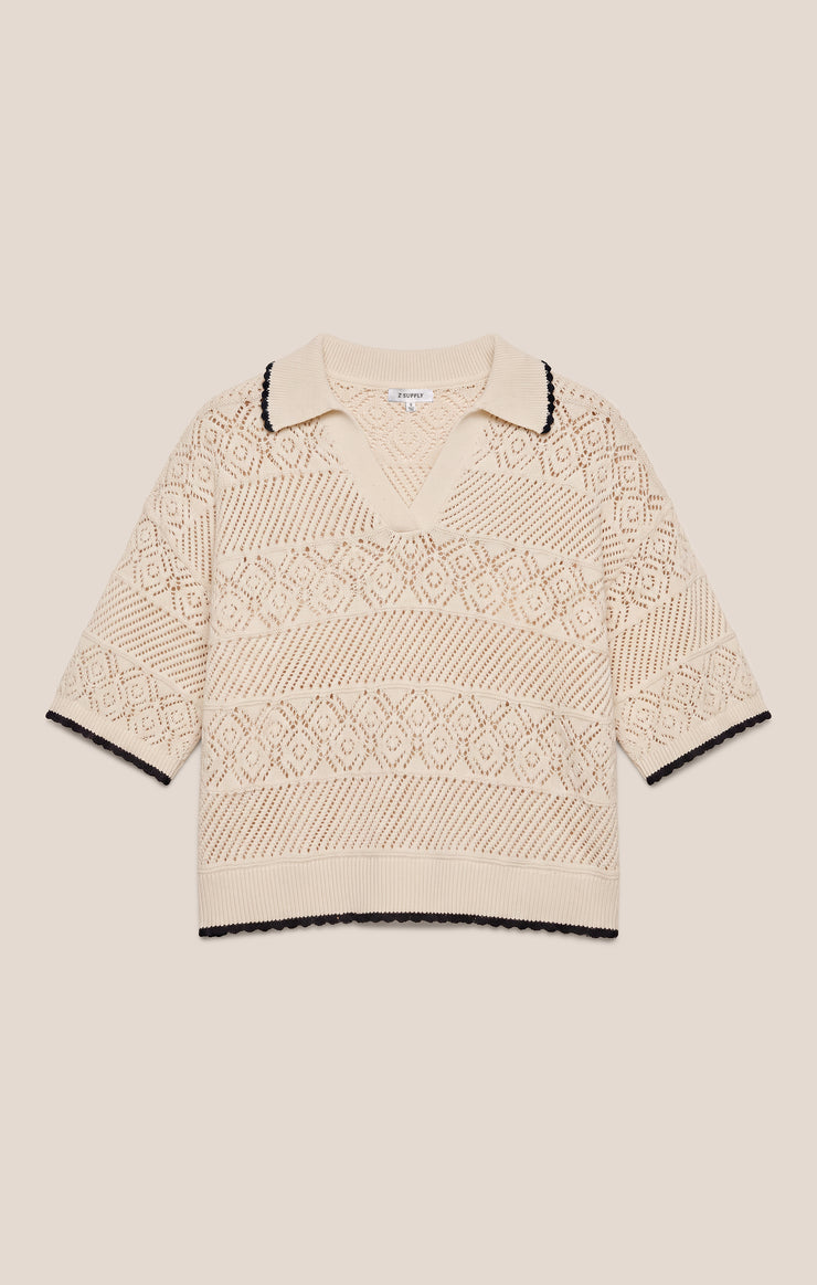 Denman Crochet Polo Sweater – Z SUPPLY