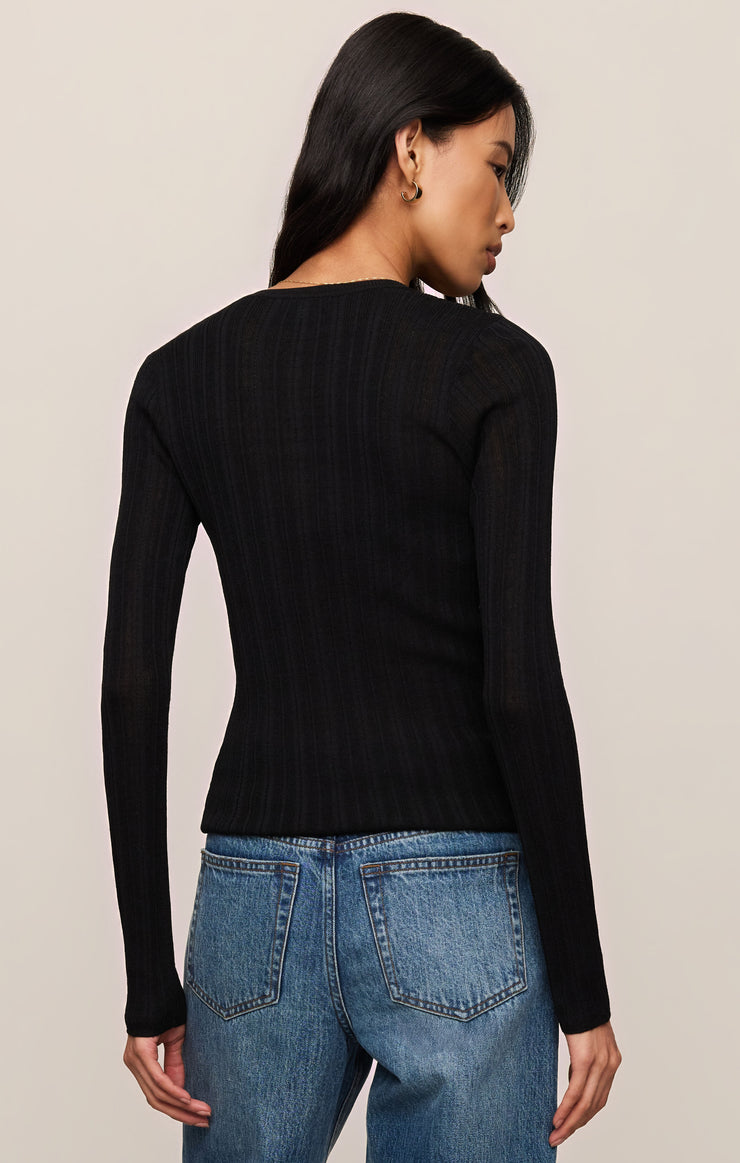 Sweaters Rowena Fine Knit Henley Black