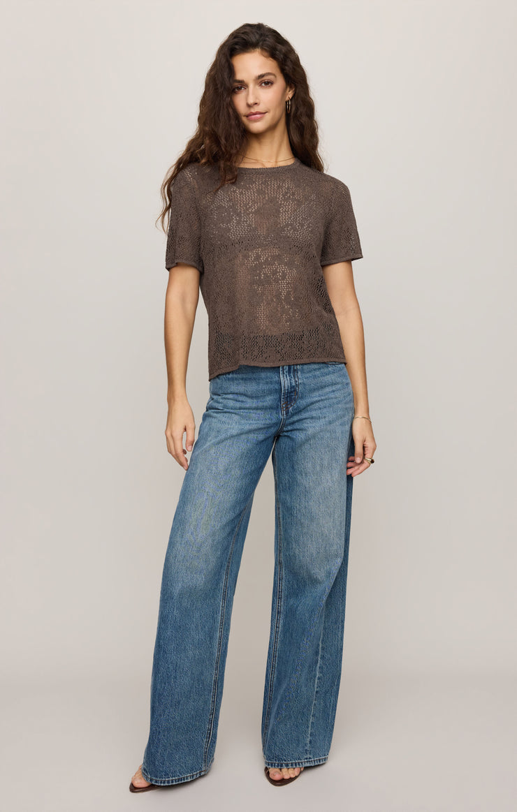 Sweaters Waverton Crochet Sweater Tee Cocoa Latte