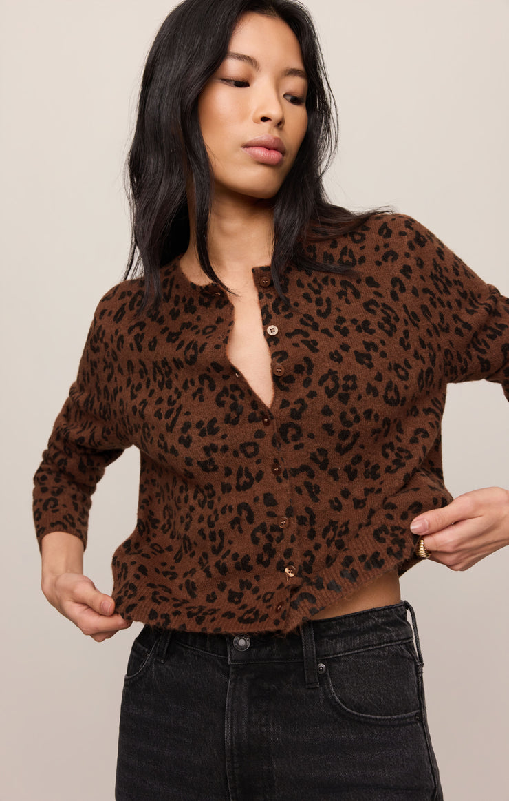 Sweaters Medina Leopard Cardigan Burnt Umber