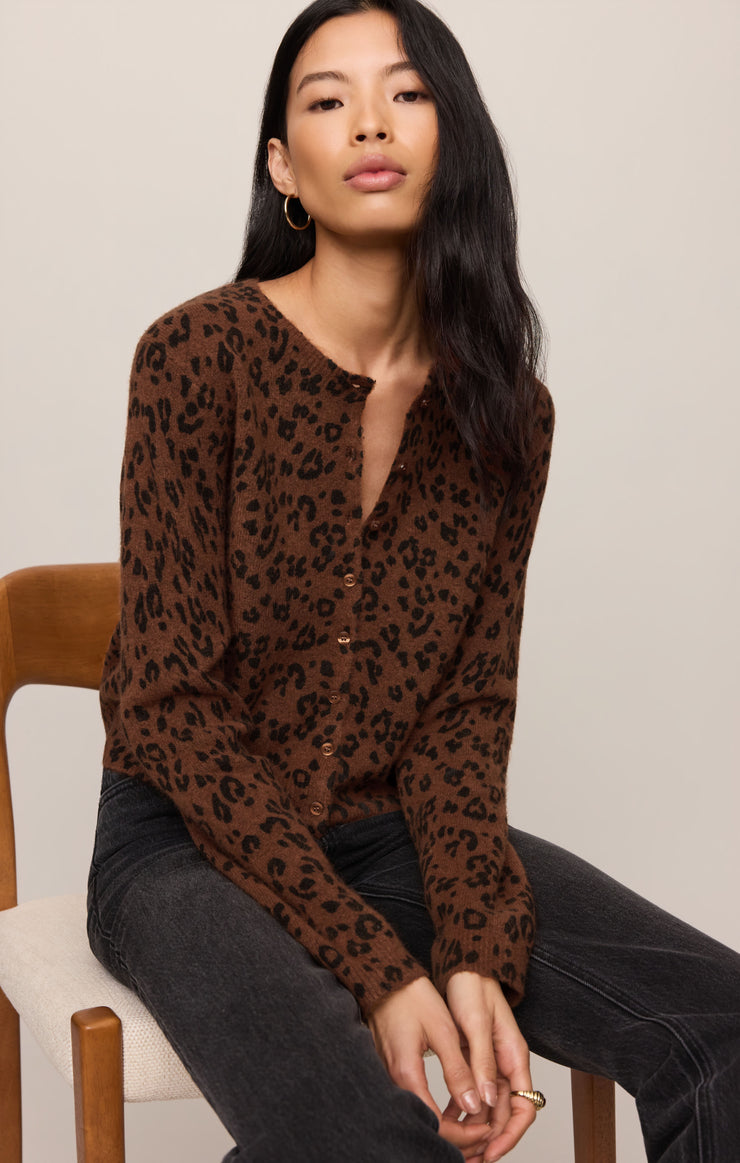 Sweaters Medina Leopard Cardigan Burnt Umber
