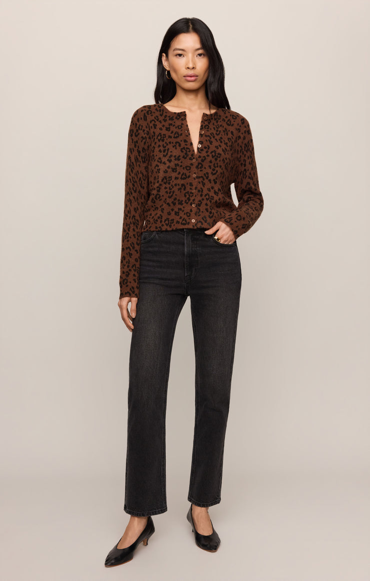 Sweaters Medina Leopard Cardigan Burnt Umber