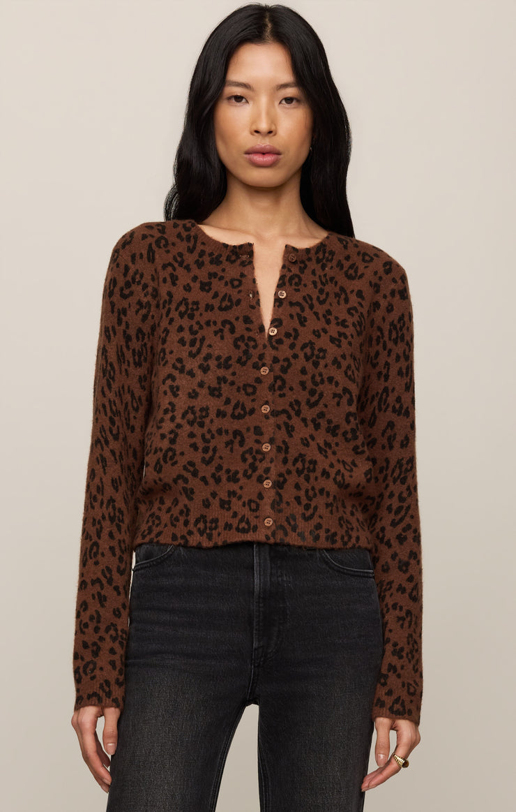 Sweaters Medina Leopard Cardigan Burnt Umber