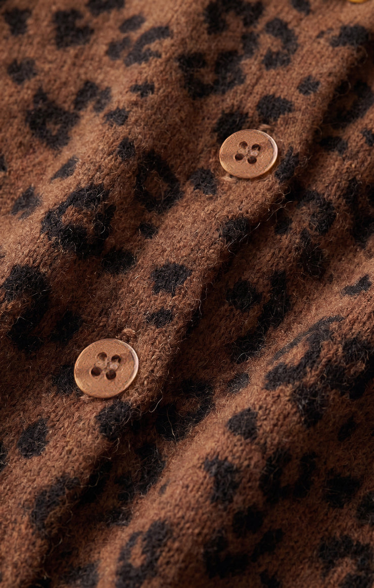 Sweaters Medina Leopard Cardigan Burnt Umber