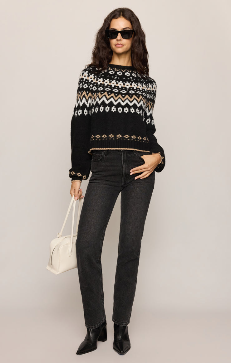 Sweaters String The Lights Fair Isle Sweater Black