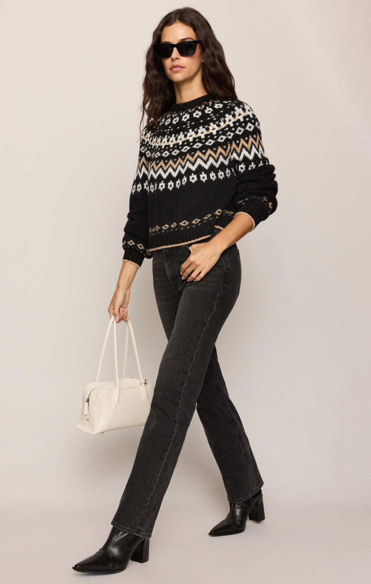 Sweaters String The Lights Fair Isle Sweater Black