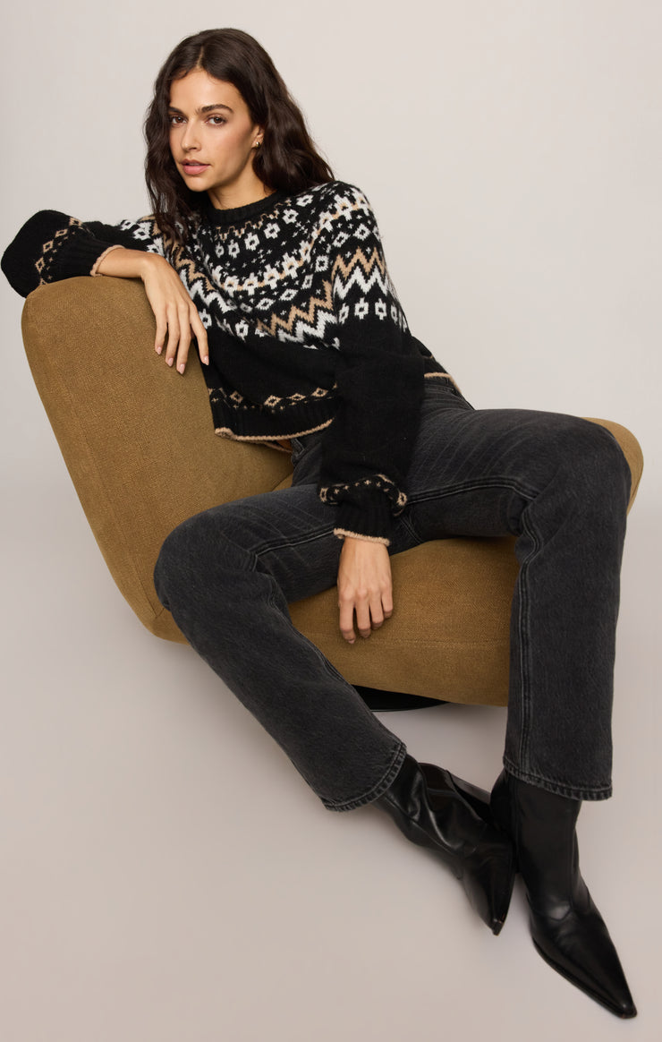 Sweaters String The Lights Fair Isle Sweater Black