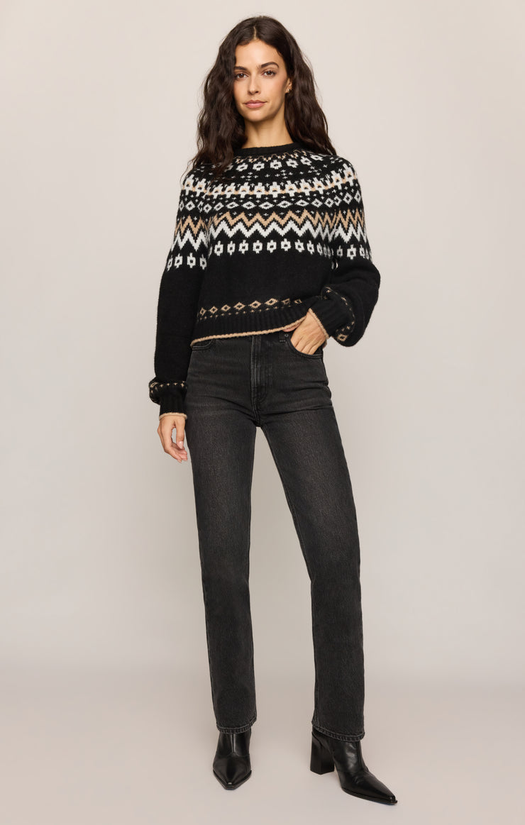Sweaters String The Lights Fair Isle Sweater Black