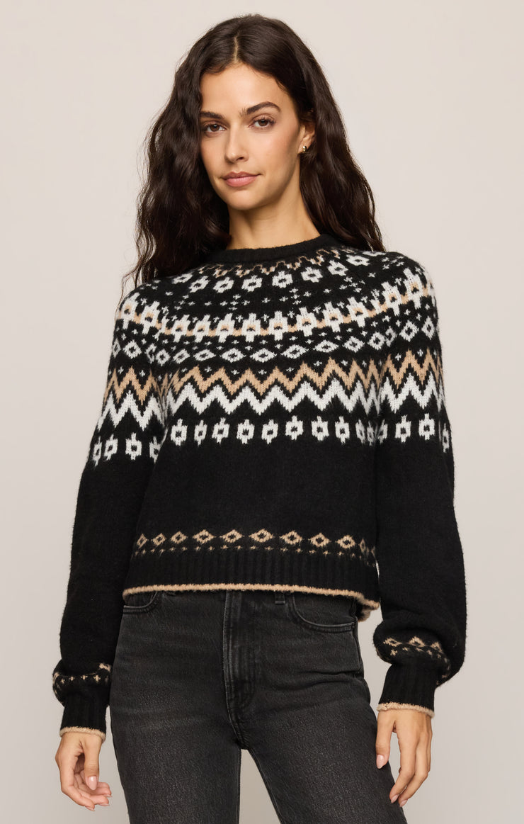 Sweaters String The Lights Fair Isle Sweater Black