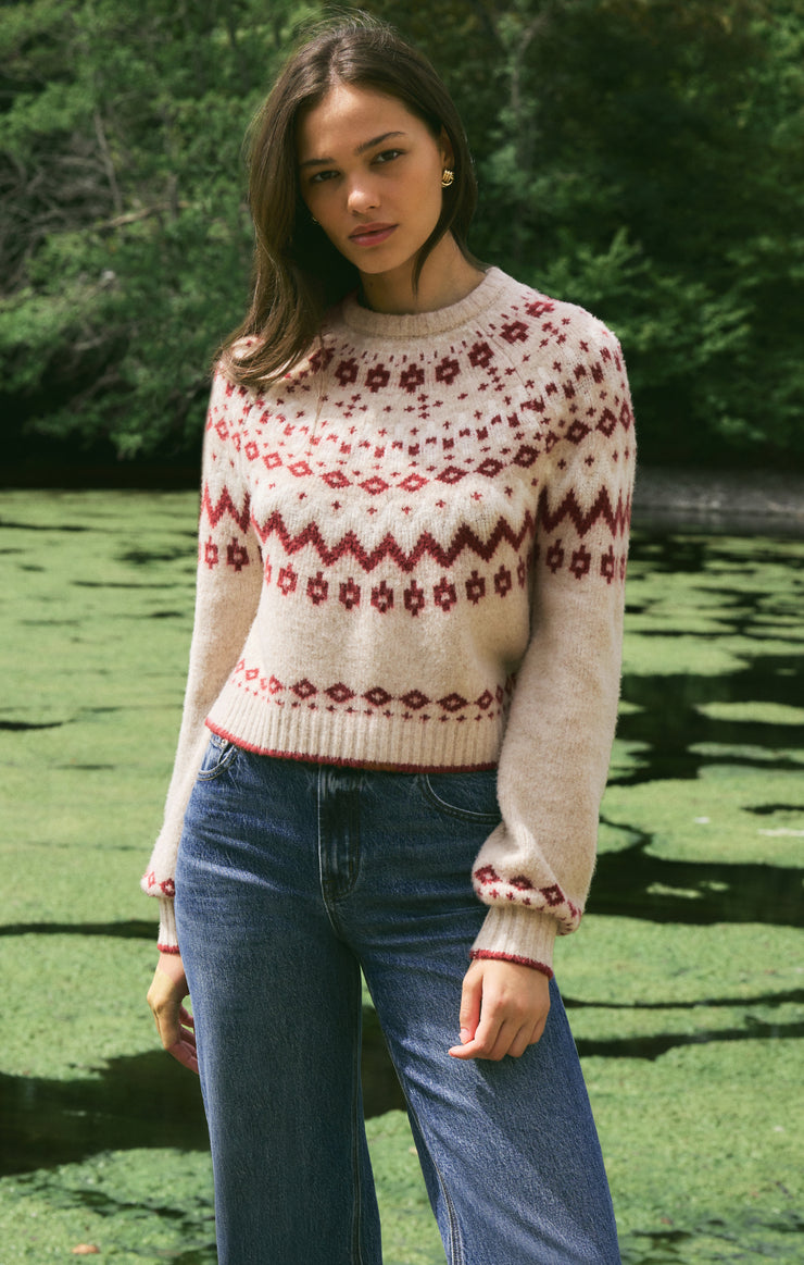 Sweaters String The Lights Fair Isle Sweater Oatmeal Heather