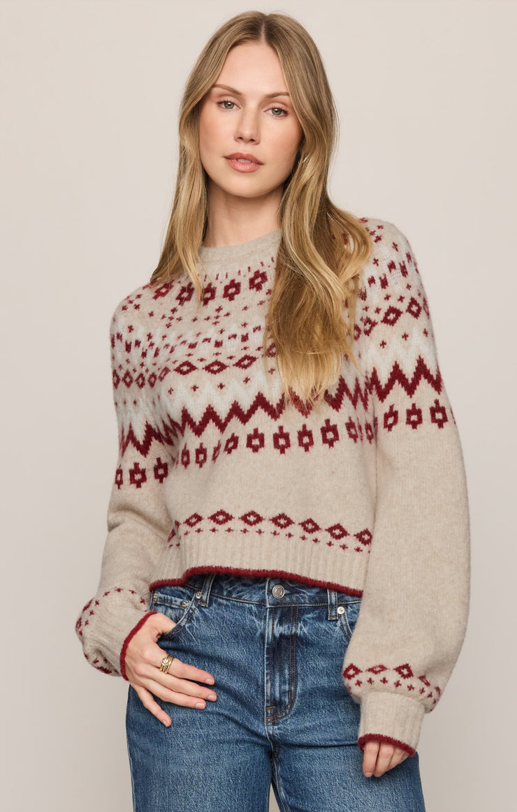 Sweaters String The Lights Fair Isle Sweater Oatmeal Heather