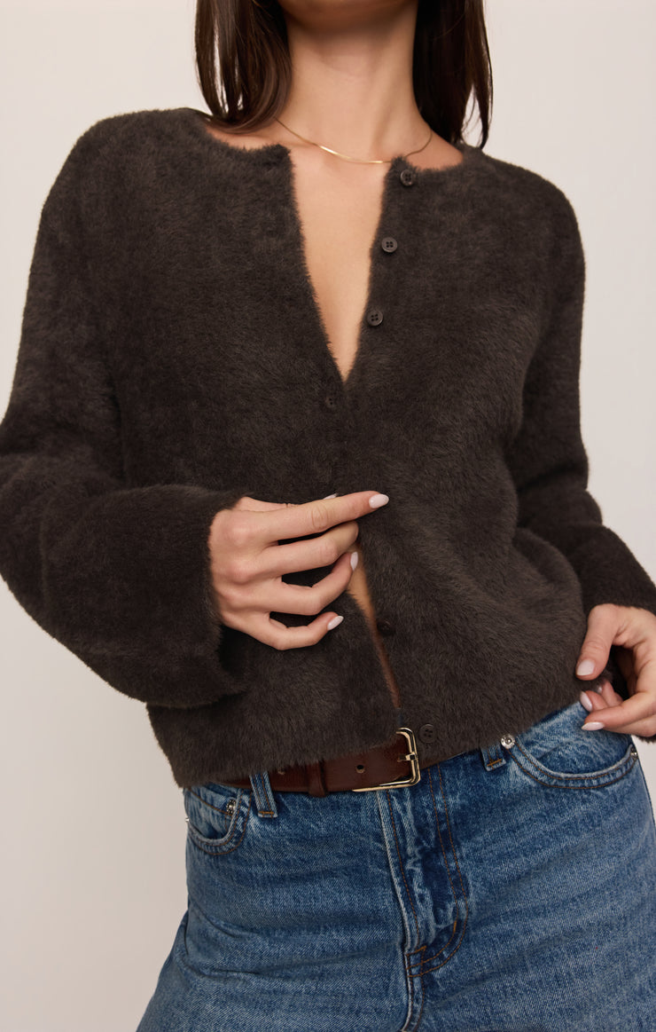 Sweaters Winterglow Fluffy Cardigan Cocoa Bean