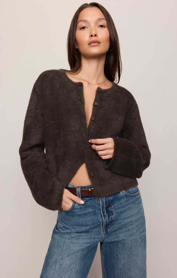 Sweaters Winterglow Fluffy Cardigan Cocoa Bean