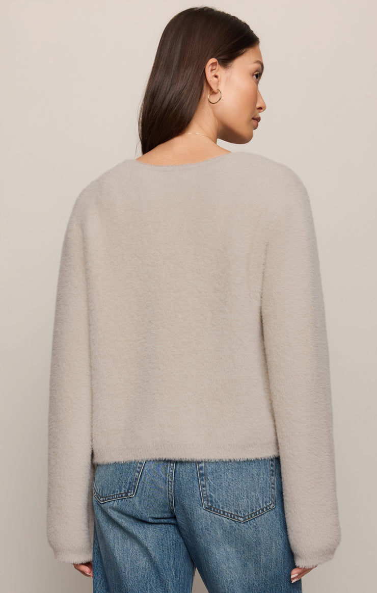 Sweaters Winterglow Fluffy Cardigan Frosted Pearl