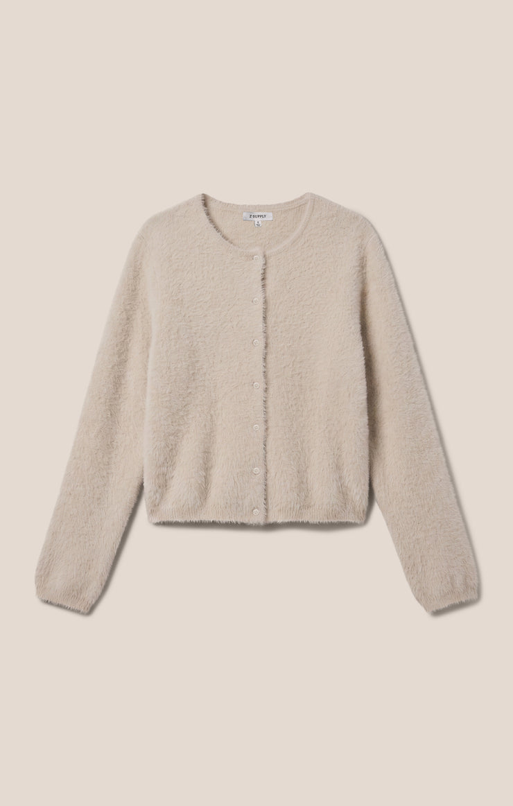 Sweaters Winterglow Fluffy Cardigan Frosted Pearl