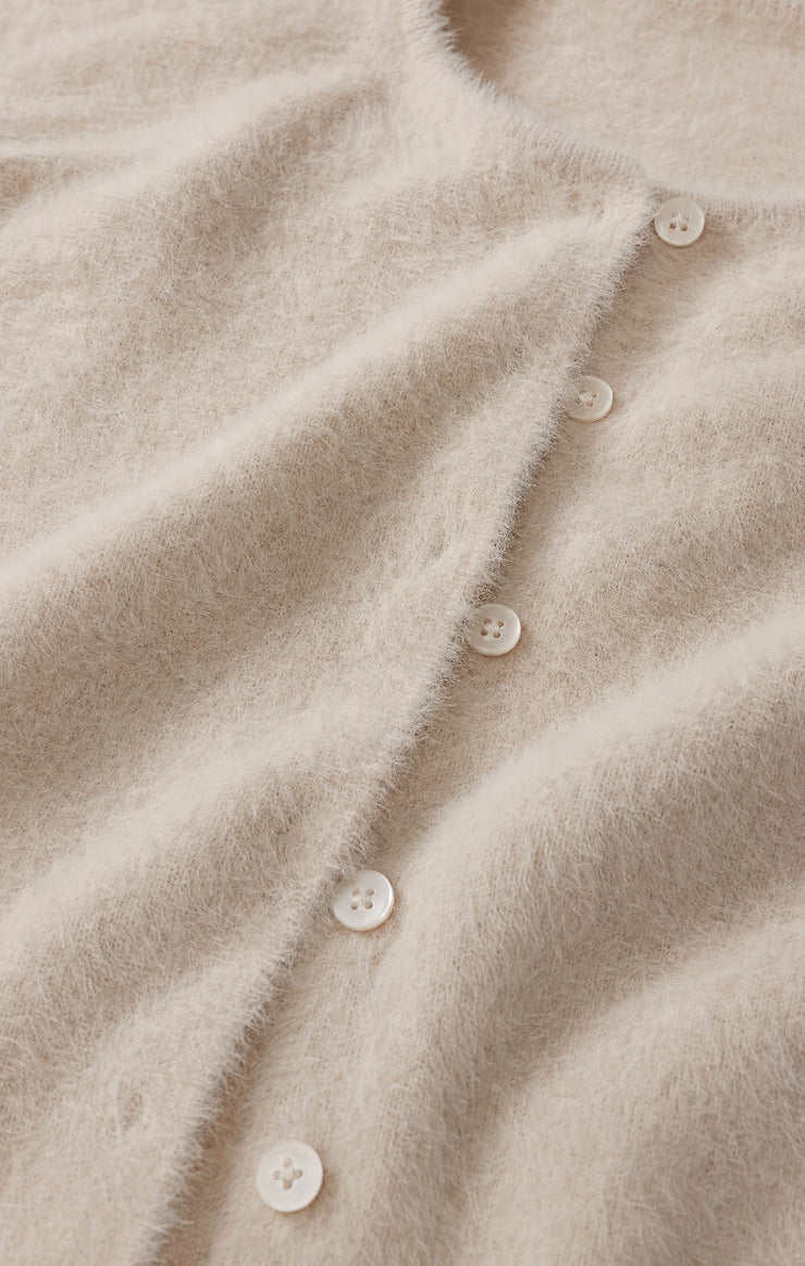 Sweaters Winterglow Fluffy Cardigan Frosted Pearl