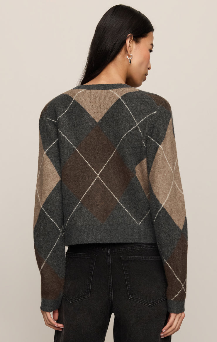 Sweaters Medina Argyle Cardigan Charcoal Heather