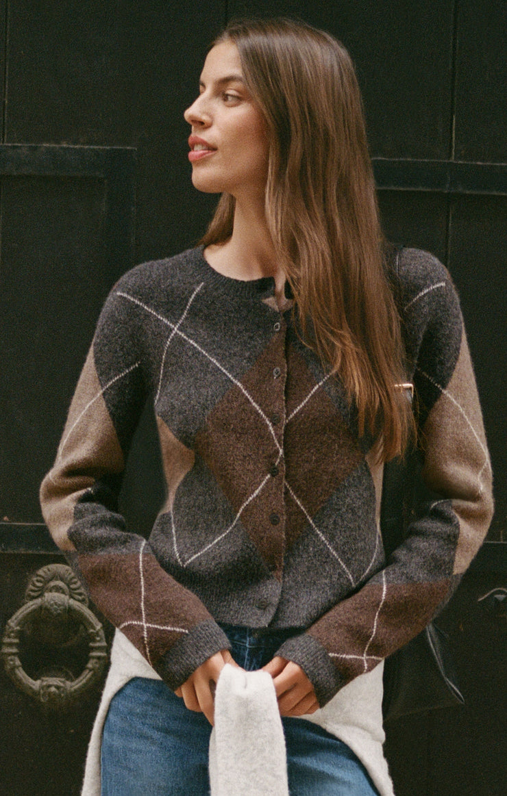 Sweaters Medina Argyle Cardigan Charcoal Heather