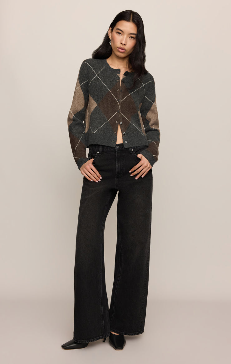Sweaters Medina Argyle Cardigan Charcoal Heather