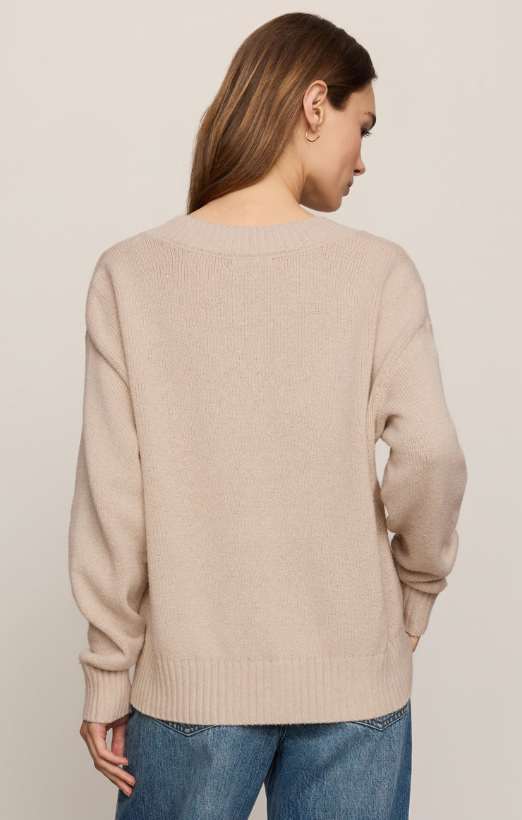 Sweaters Cloud Spun V-Neck Sweater Frosted Pearl