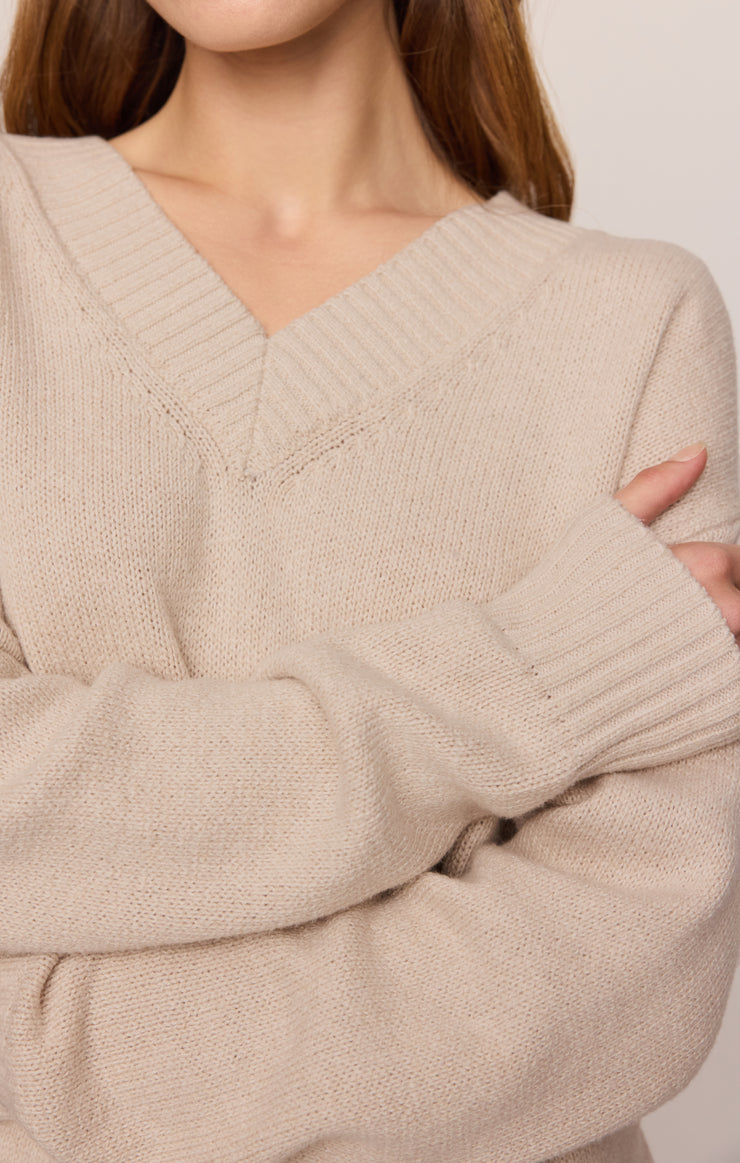 Sweaters Cloud Spun V-Neck Sweater Frosted Pearl