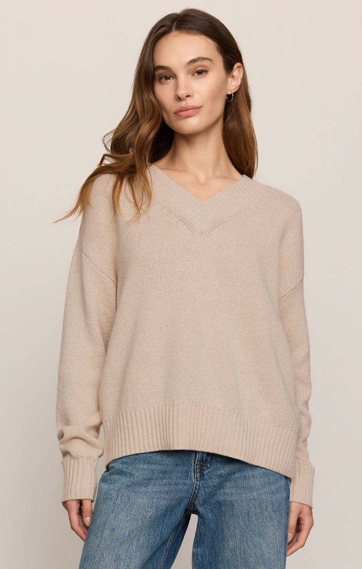 Sweaters Cloud Spun V-Neck Sweater Frosted Pearl