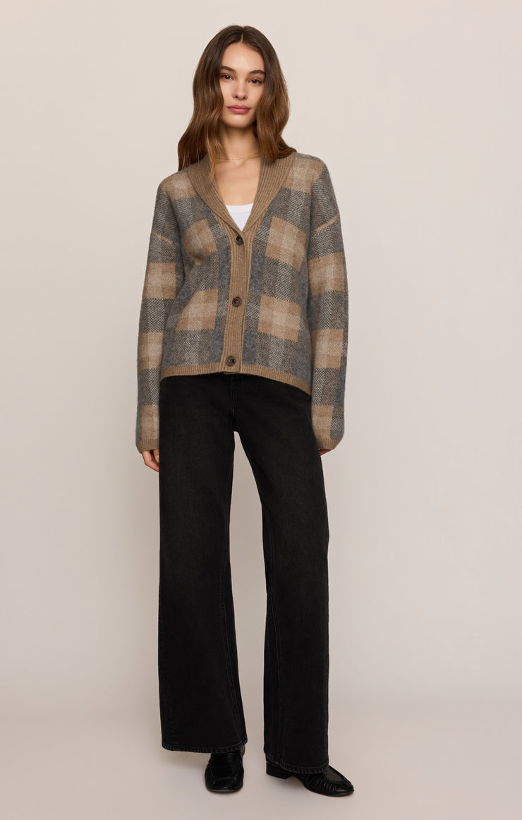 Sweaters Ludlow Plaid Cardigan Classic Heather Grey