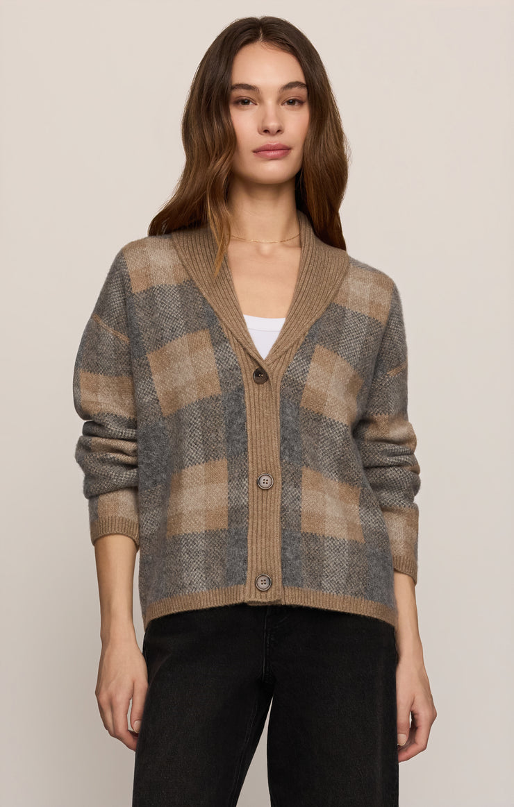 Sweaters Ludlow Plaid Cardigan Classic Heather Grey