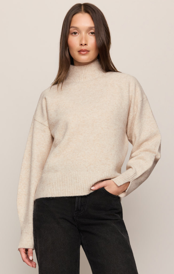 Sweaters Nessa Mock Neck Sweater Light Oatmeal Heather