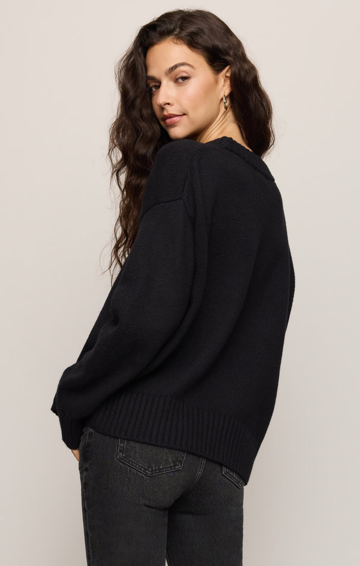 Sweaters Cloud Spun Curved Hem Sweater Black