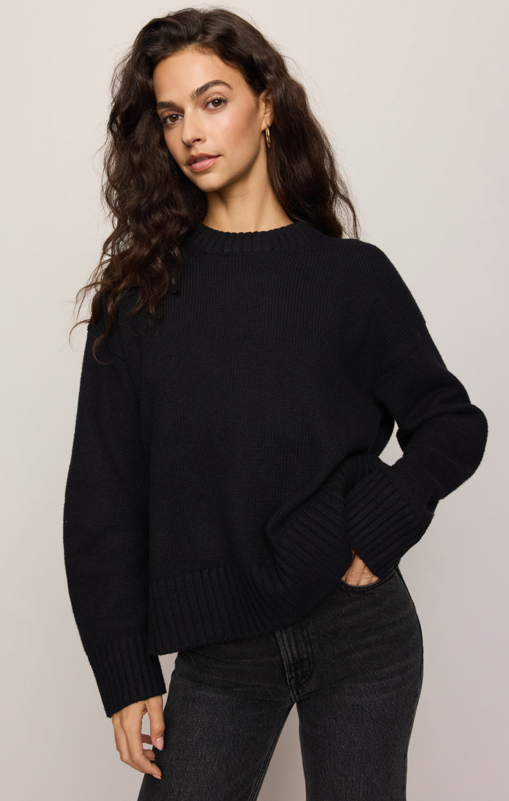 Sweaters Cloud Spun Curved Hem Sweater Black