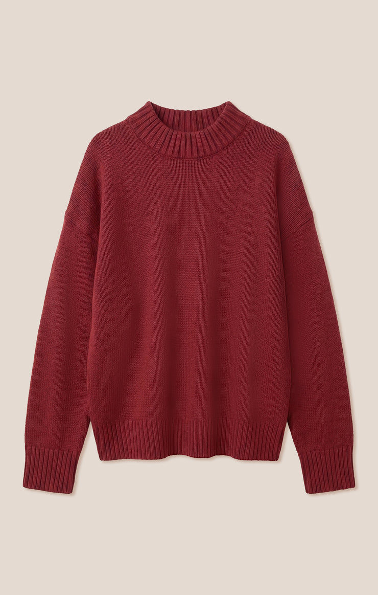 Sweaters Cloud Spun Curved Hem Sweater Red Dahlia