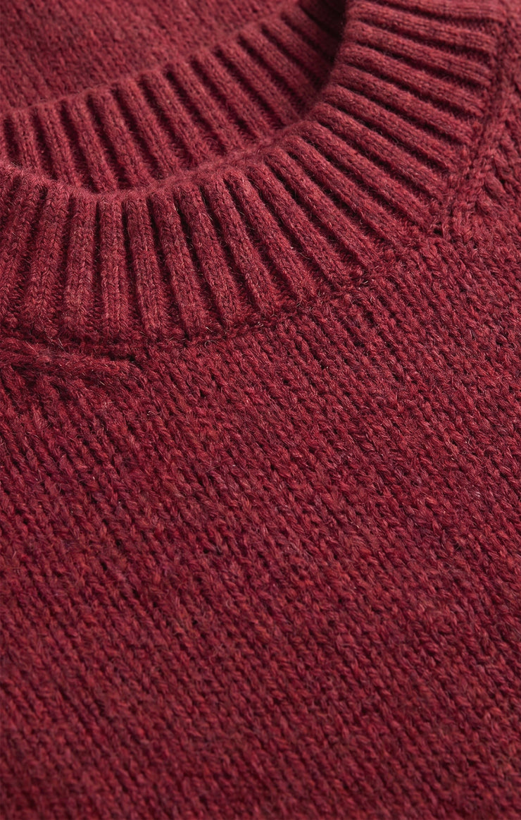 Sweaters Cloud Spun Curved Hem Sweater Red Dahlia