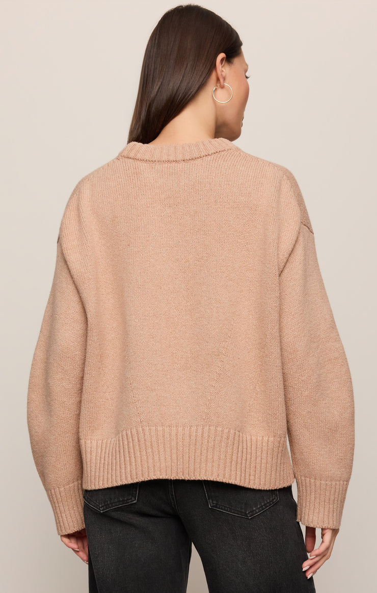Sweaters Cloud Spun Curved Hem Sweater Toasted Almond
