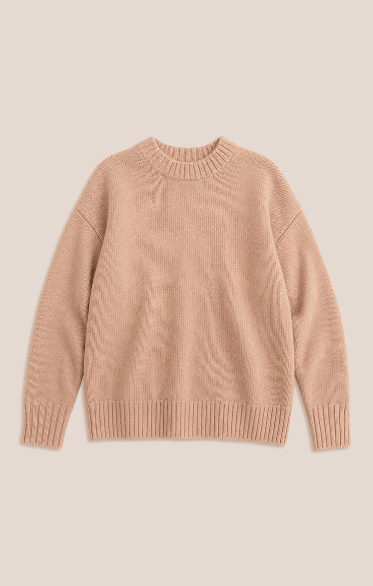 Sweaters Cloud Spun Curved Hem Sweater Toasted Almond