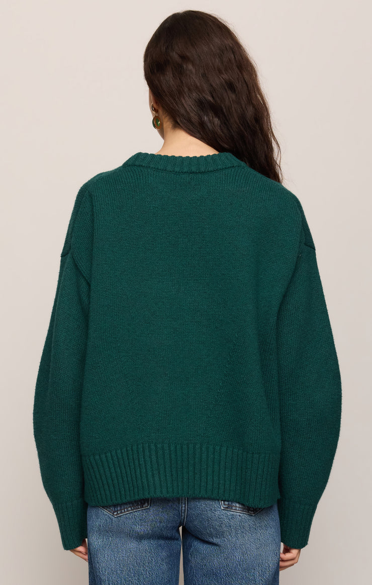 Sweaters Cloud Spun Curved Hem Sweater Velvet Green