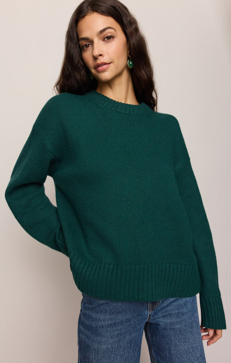 Sweaters Cloud Spun Curved Hem Sweater Velvet Green