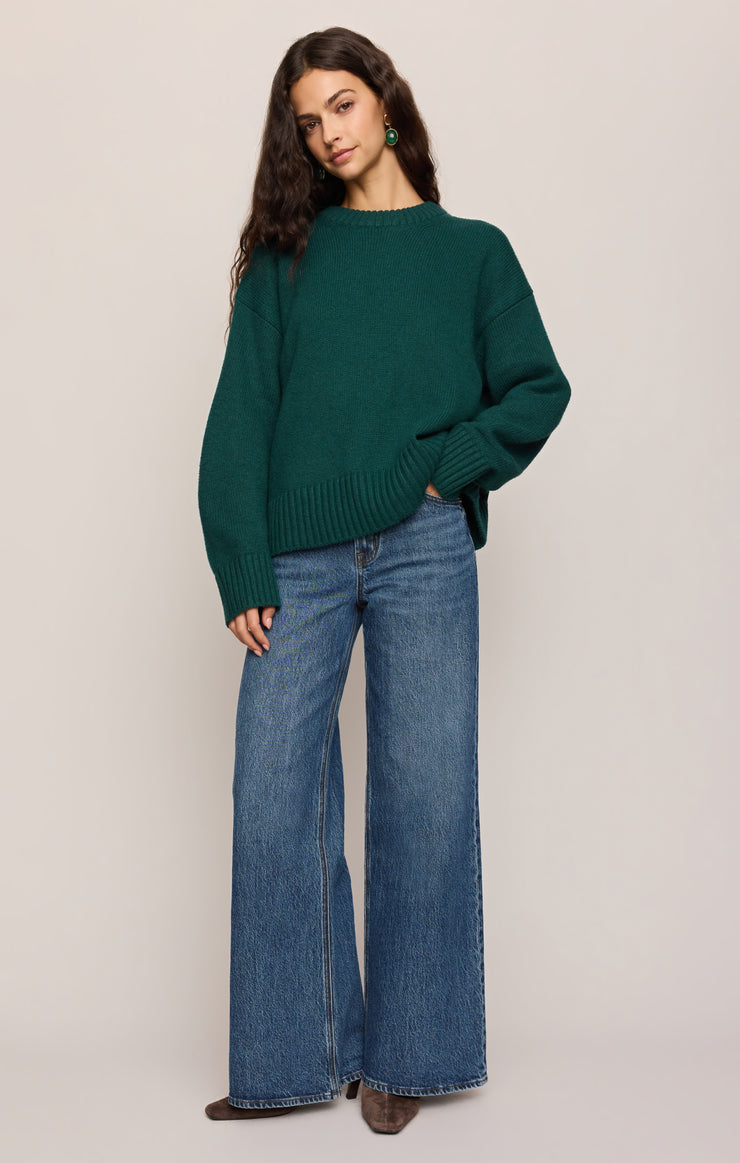 Sweaters Cloud Spun Curved Hem Sweater Velvet Green
