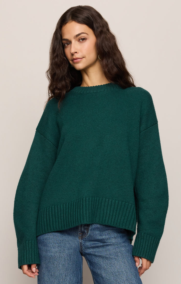 Sweaters Cloud Spun Curved Hem Sweater Velvet Green