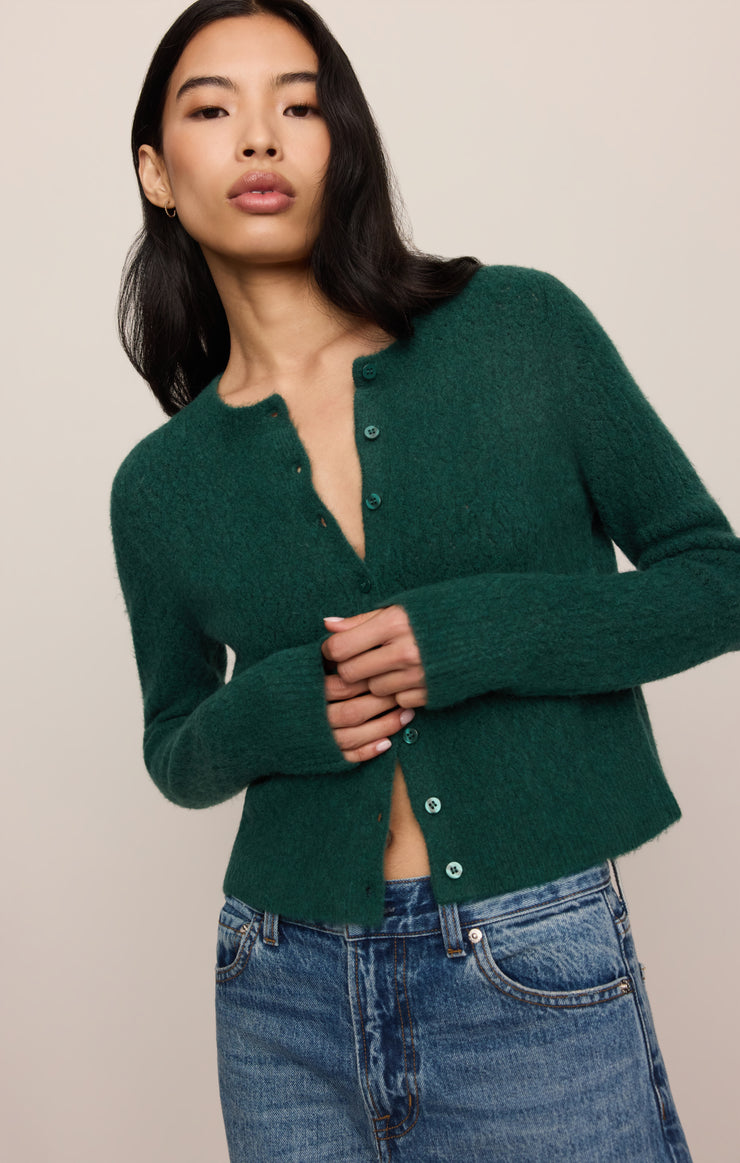 Sweaters Medina Open Knit Cardigan Velvet Green