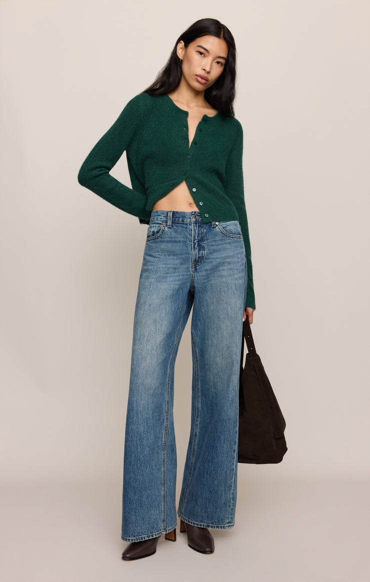Sweaters Medina Open Knit Cardigan Velvet Green