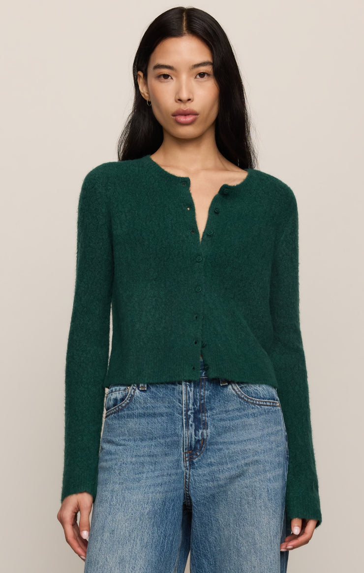 Sweaters Medina Open Knit Cardigan Velvet Green