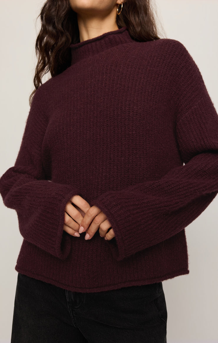 Sweaters Warm Wishes Turtleneck Sweater Berry Noir