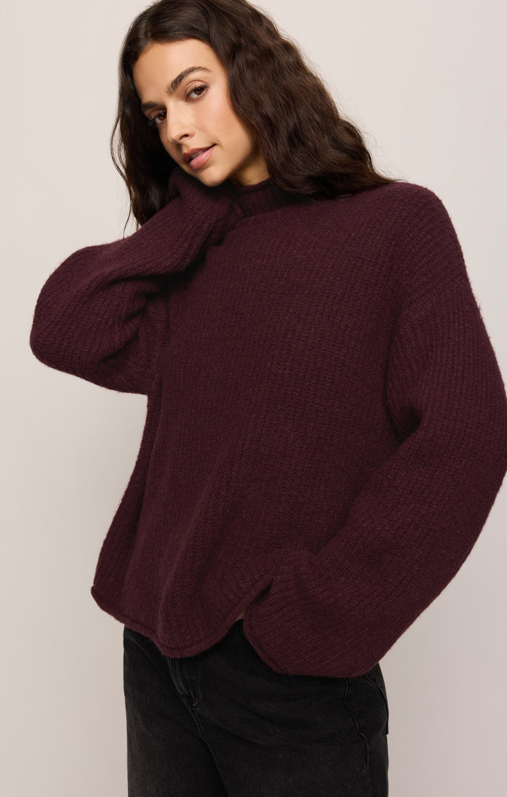 Sweaters Warm Wishes Turtleneck Sweater Berry Noir