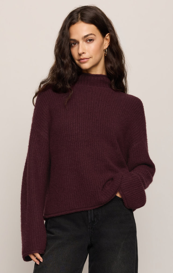 Sweaters Warm Wishes Turtleneck Sweater Berry Noir