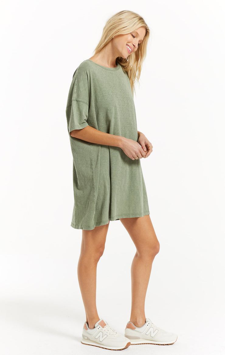 Dresses Delta Slub T-Shirt Mini Dress Meadow Green