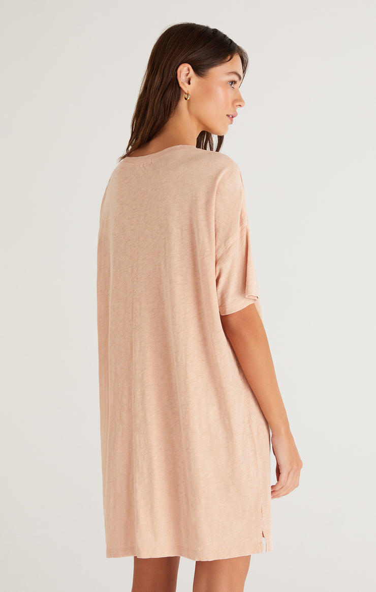 Dresses Delta Slub T-Shirt Mini Dress Soft Peach