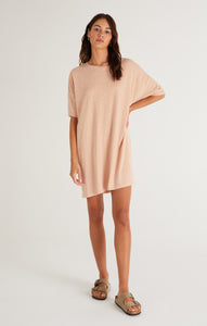 DressesDelta Slub T-Shirt Mini Dress Soft Peach